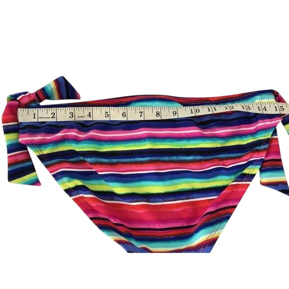 OCEAN AVENUE, Striped Hip Tie Bikini Bottoms, Multi-Color, Size Medium, $40, NWT - Picture 5 of 7